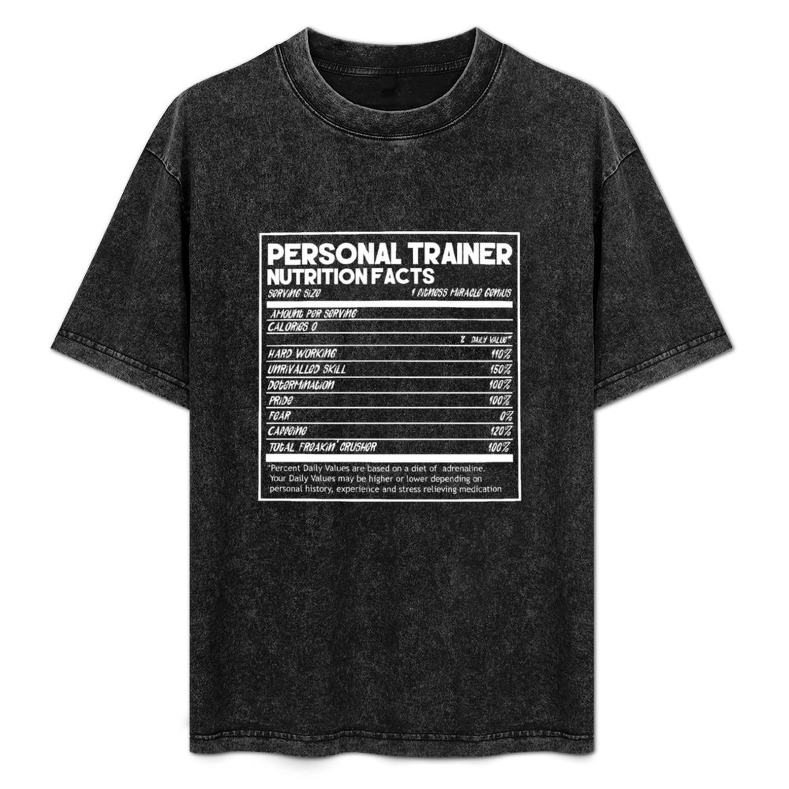 Nutrition And Exercise - 面白いパーソナルトレーナーの栄養成分表エクササイズワークアウトTシャツスタイリッシュなプリント半袖Tシャツ