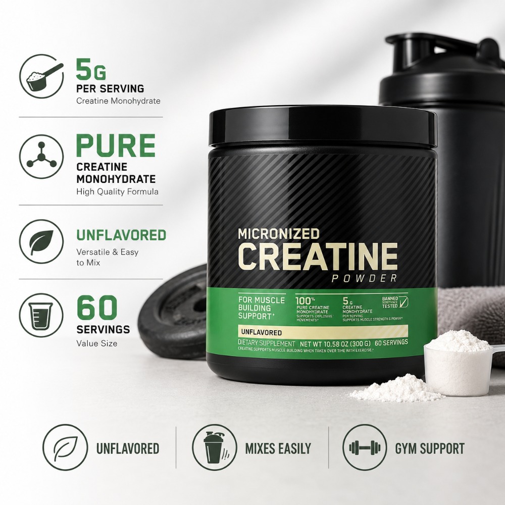 Creatine Monohydrate Powder - クレアチン一水和物パウダー 300g 筋力サポート マッスルパフォーマンス スポーツドリンク サポートフィットネス