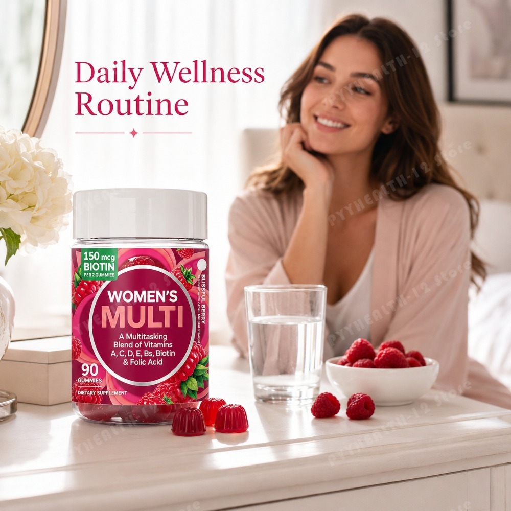 女性用マルチビタミン グミ 90粒入り ビオチン、葉酸、ビタ - Multivitamin Gummy Adult のレビューと価格