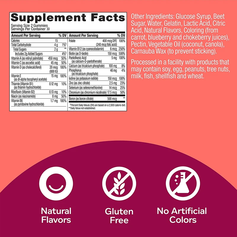 女性用マルチビタミングミ - ビタミンA、C、D、E、B、ビ - Multivitamin Gummy Adult のレビューと価格