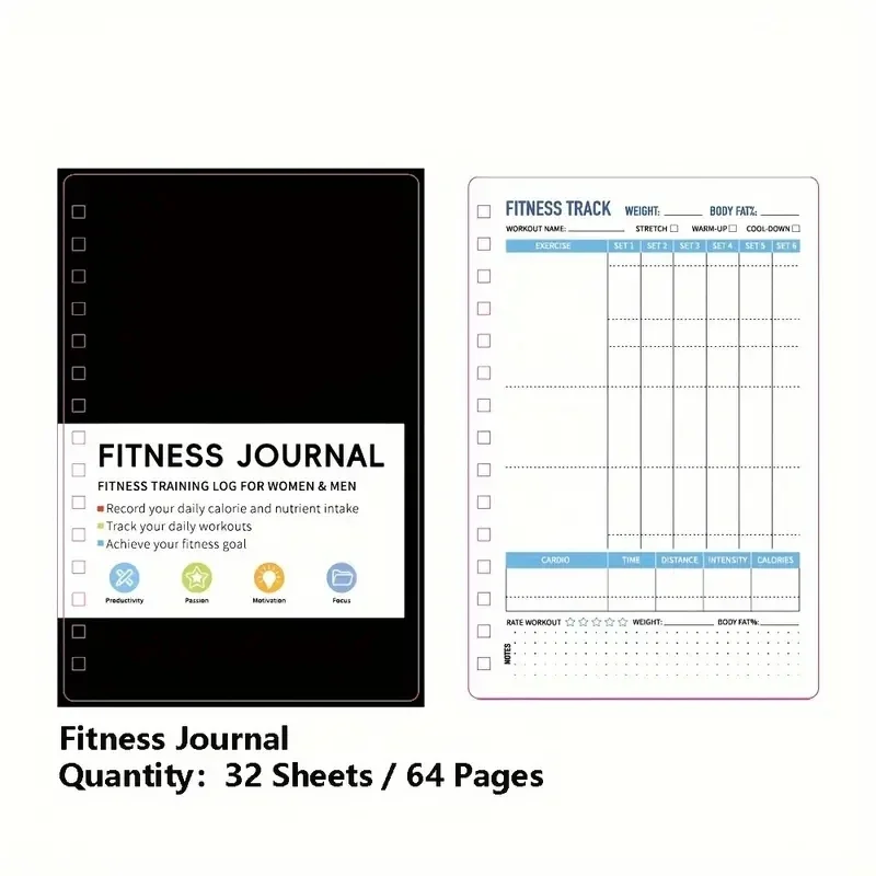 スパイラルノート 毎日の運動と栄養計画表 32枚 フィットネ - Nutrition And Exercise のレビューと価格