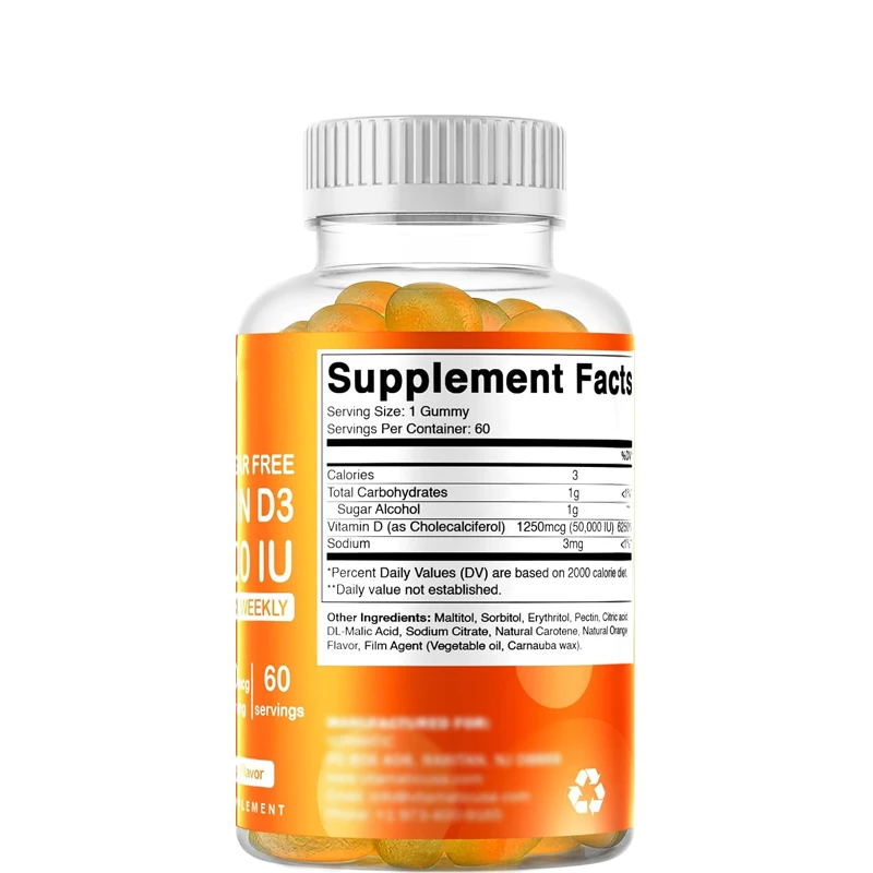 ビタミンD3 50000IU サッカリンフリー サプリメント - Multivitamin Gummy Adult のレビューと価格