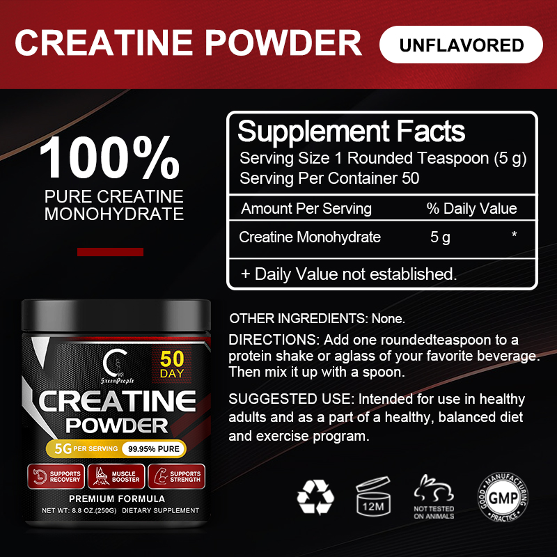 GPGP GreenPeople クレアチン一水和物パウダー - Creatine Monohydrate Powder のレビューと価格
