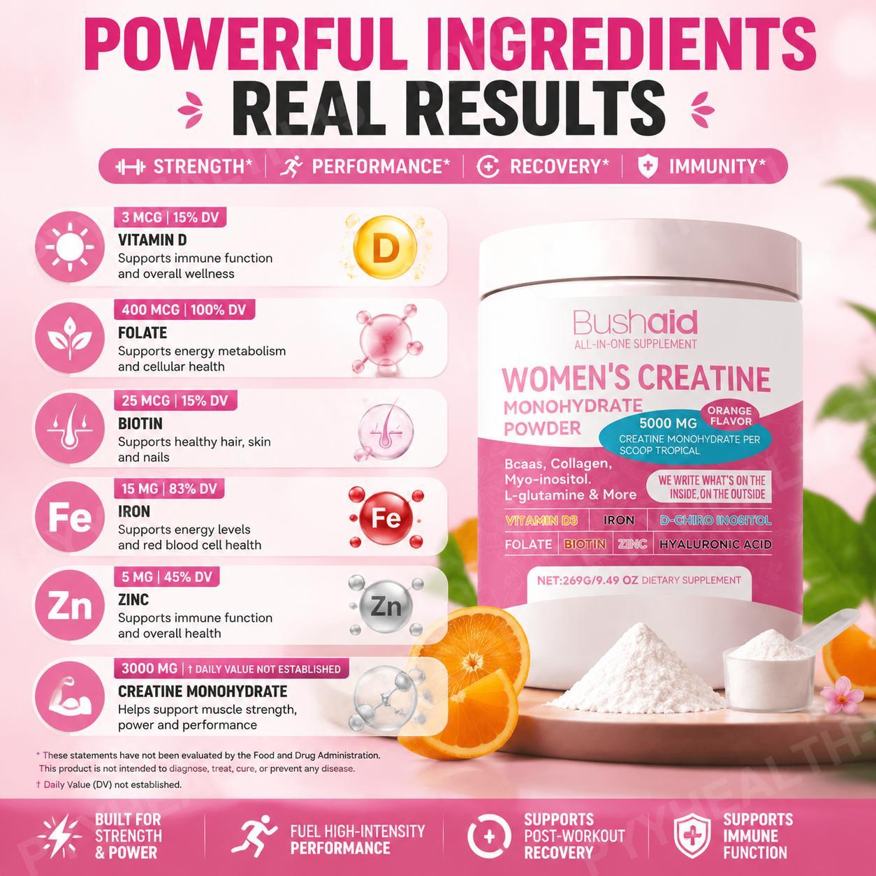 女性用クレアチンモノハイドレートパウダー 3000mg、BC - Creatine Monohydrate Powder のレビューと価格