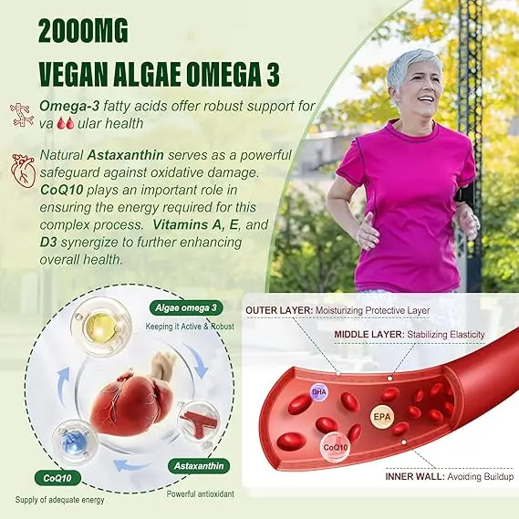 ベジタリアンオメガ3サプリメントグミ、砂糖不使用の藻類由来オ - Multivitamin Gummy Adult のレビューと価格